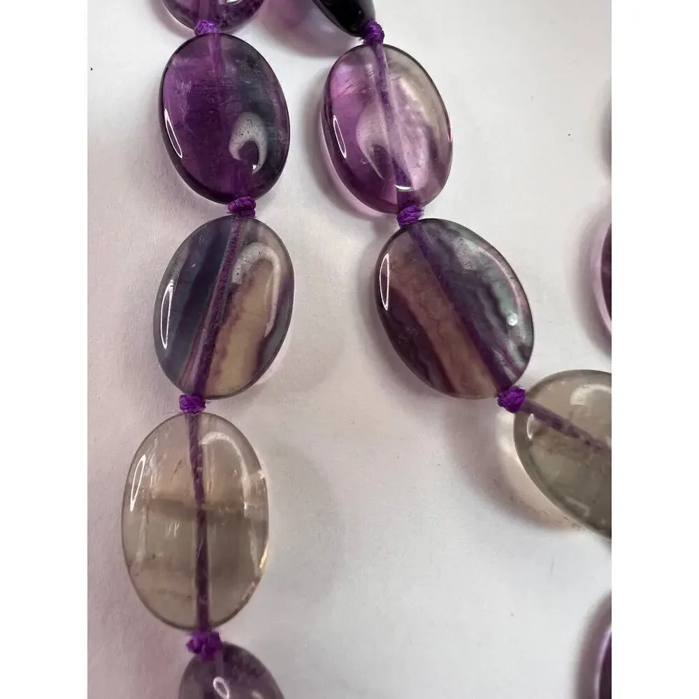 NEW Nate & Etan Fluorite knotted necklace with sterling silver clasp
